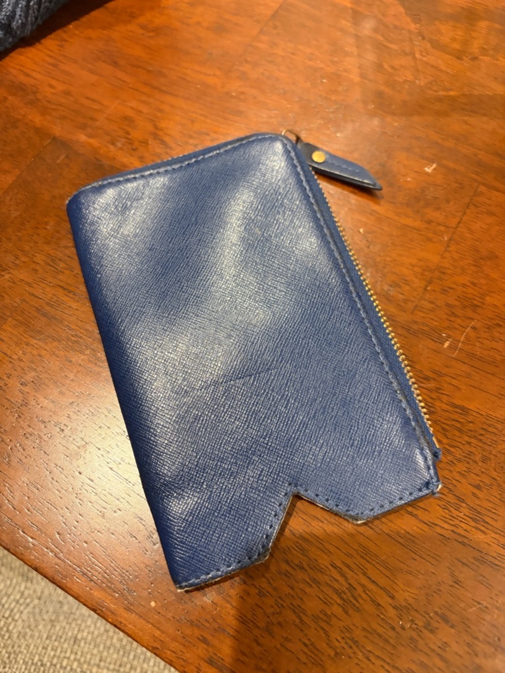 Neiman Marcus Blue Zip Wallet